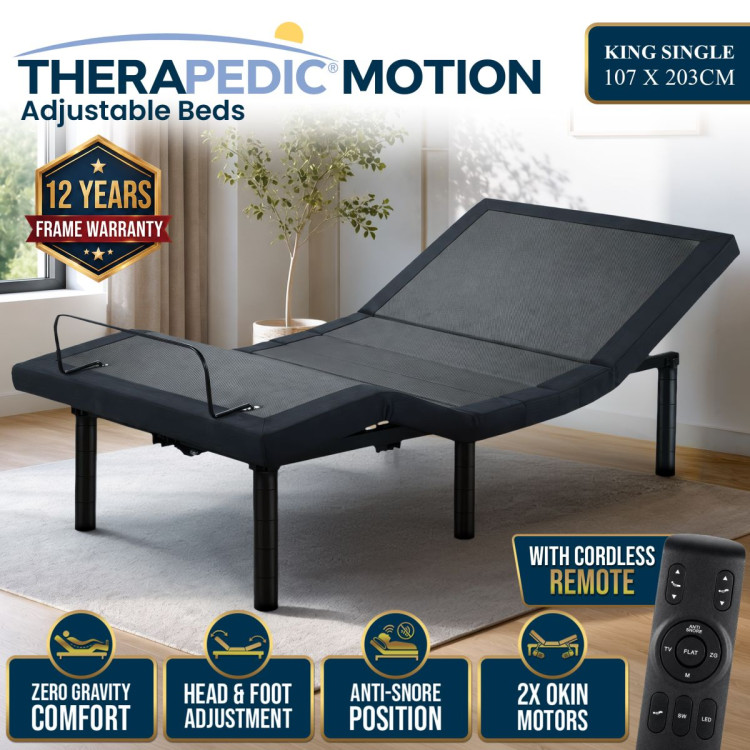 Therapedic Motion Adjustable King Single Bed Base with Wireless Remote image 15