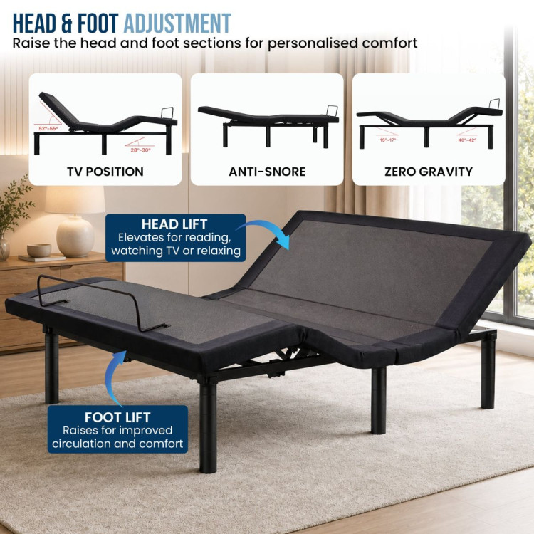 Therapedic Motion Adjustable Queen Bed Base with Wireless Remote image 6
