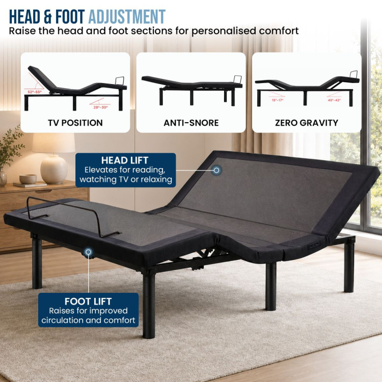 Therapedic Versa Adjustable Double Bed Base with Massage Function image 6