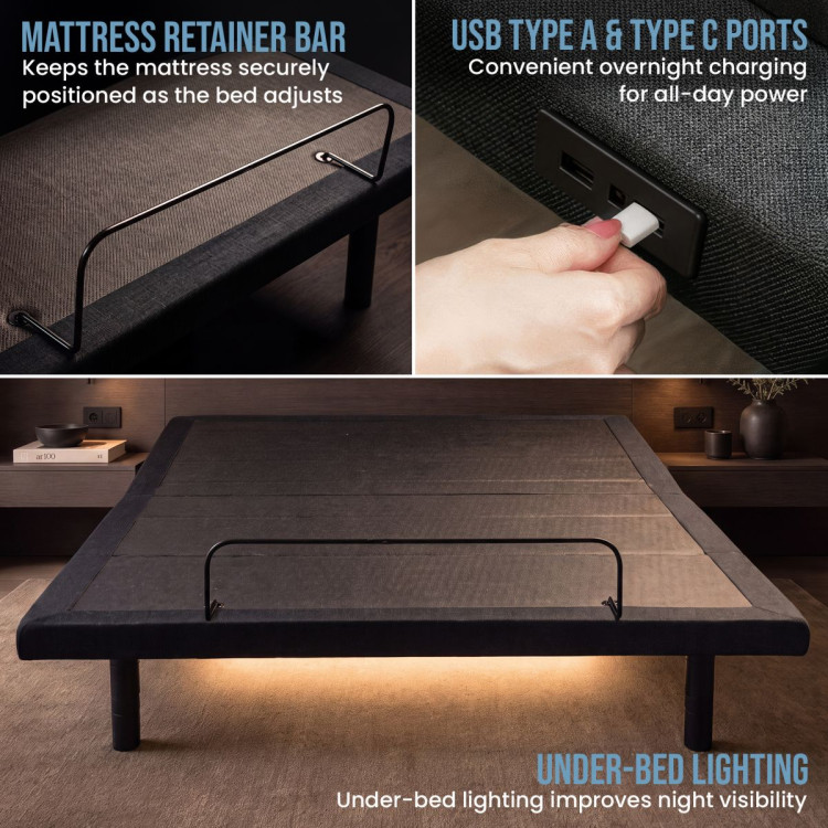 Therapedic Versa Adjustable Double Bed Base with Massage Function image 10