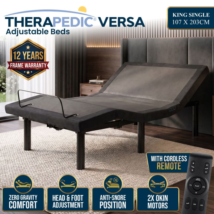 Therapedic Versa Adjustable King Single Bed Base with Massage Function image 17