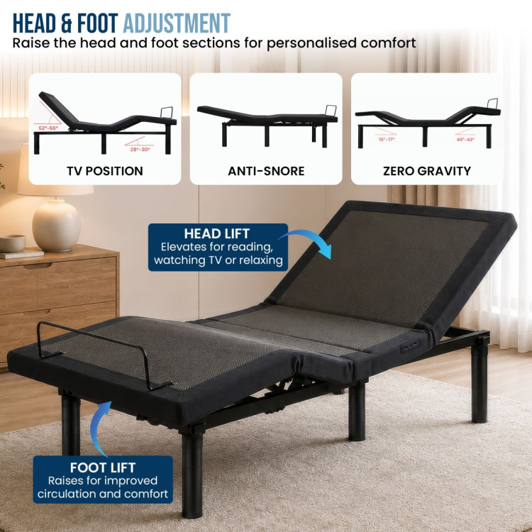 Therapedic Versa Adjustable King Single Bed Base with Massage Function image 6