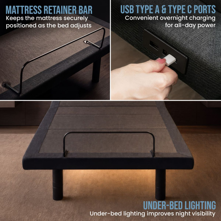 Therapedic Versa Adjustable King Single Bed Base with Massage Function image 10