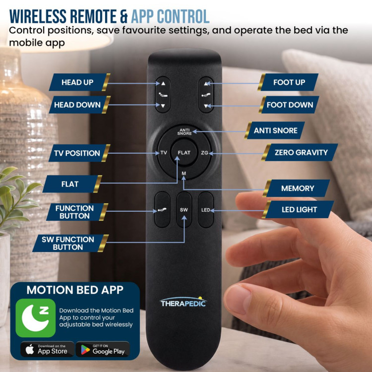 Therapedic Versa Adjustable Long Single Bed Base with Massage Function image 9