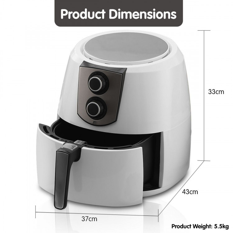 Pronti 7.2L 1800W Air Fryer Cooker Kitchen Oven White image 12