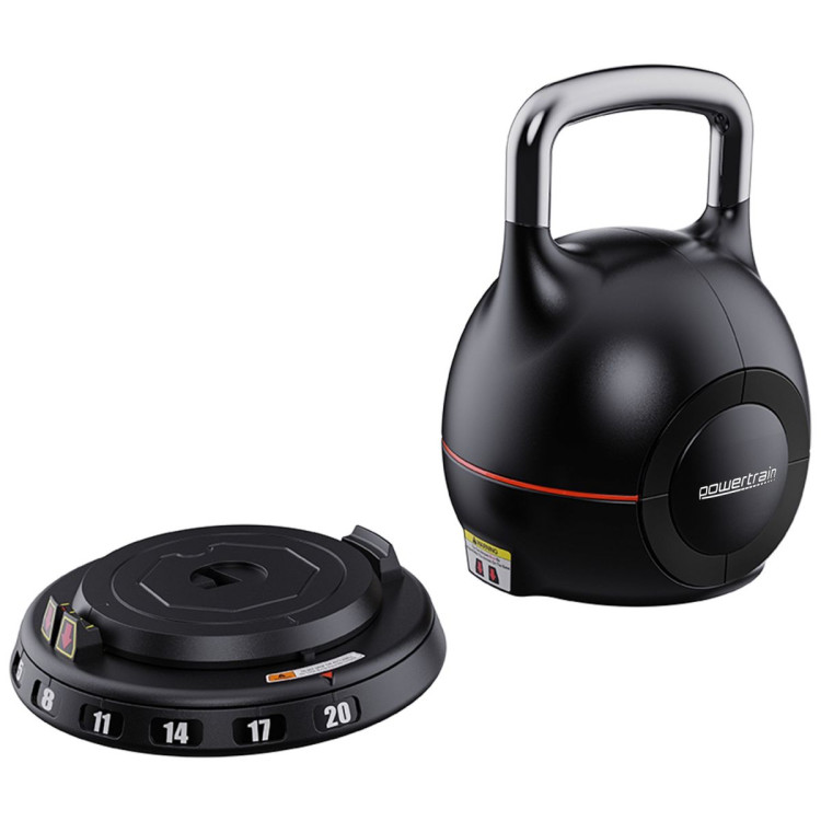 Powertrain Adjustable Kettlebell 20kg 7 in 1 Weight Selection Set w/Quick One Hand Adjustment Secure Locking System image 6