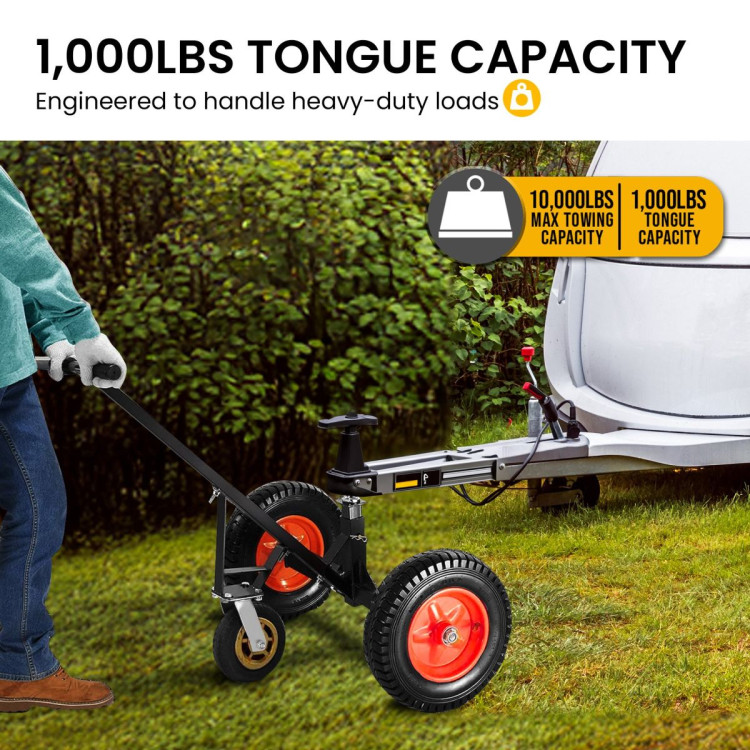 Kartrite 3-Wheel Adjustable Trailer Dolly Heavy Duty Caravan Mover 1000 lbs Tongue Capacity Durable Transport Solution image 6