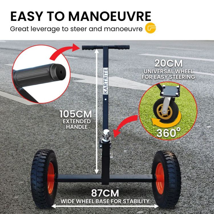 Kartrite 3-Wheel Adjustable Trailer Dolly Heavy Duty Caravan Mover 1000 lbs Tongue Capacity Durable Transport Solution image 8