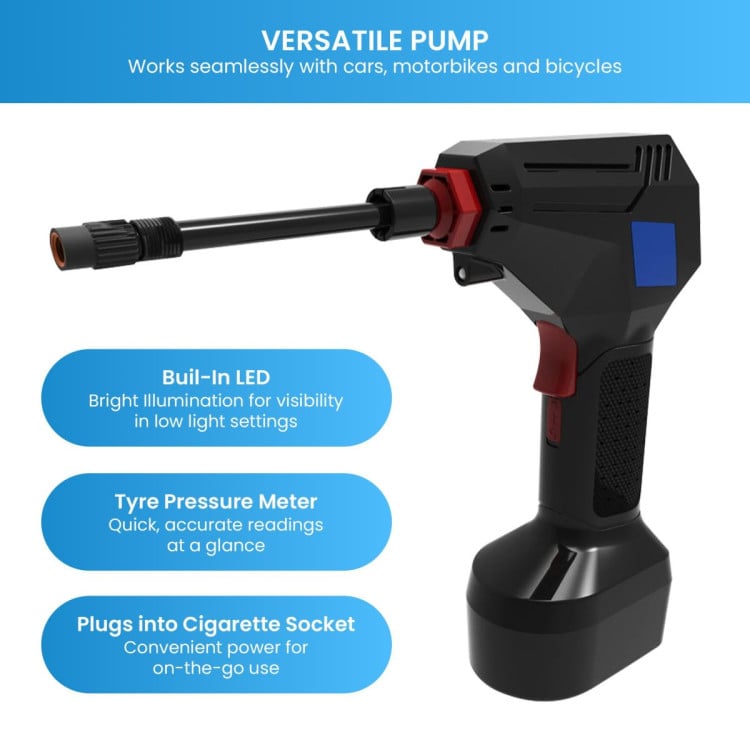 Maxim ATP Tyre Air Pump with LED Light For Cars, Motorbikes and Bicycles image 5
