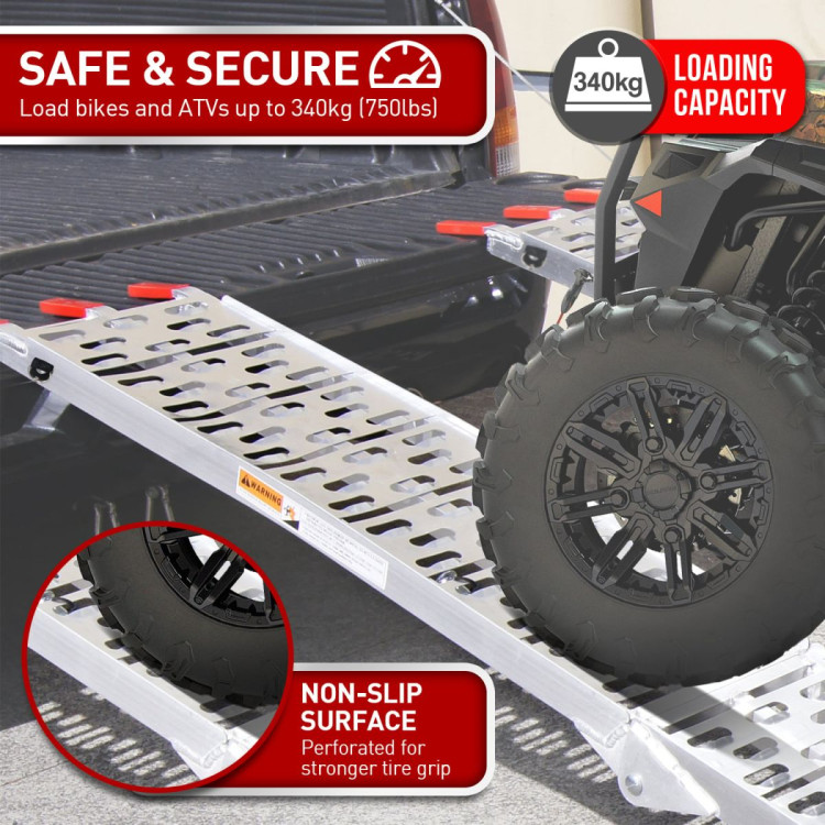 Kartrite Aluminium Folding Loading Ramp ATV Motorbike Motorcycle Golf Buggy Trailer image 5
