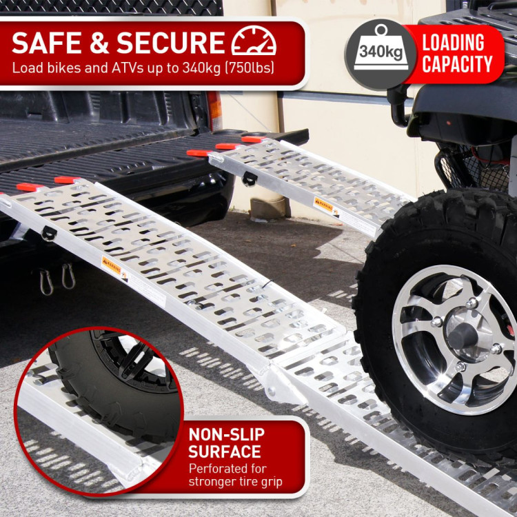 Kartrite 2 x Aluminium ATV Loading Ramp Foldable - Silver image 5