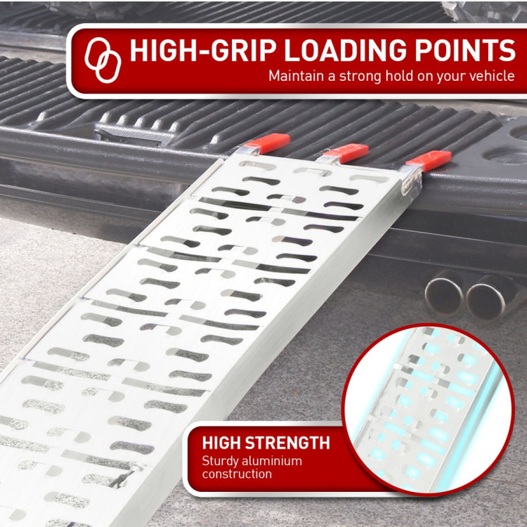 Kartrite 2 x Aluminium ATV Loading Ramp Foldable - Silver image 8