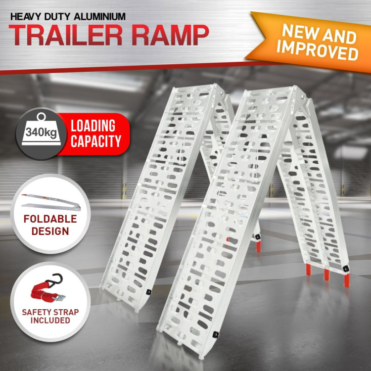 Kartrite 2 x Aluminium ATV Loading Ramp Foldable - Silver image 10