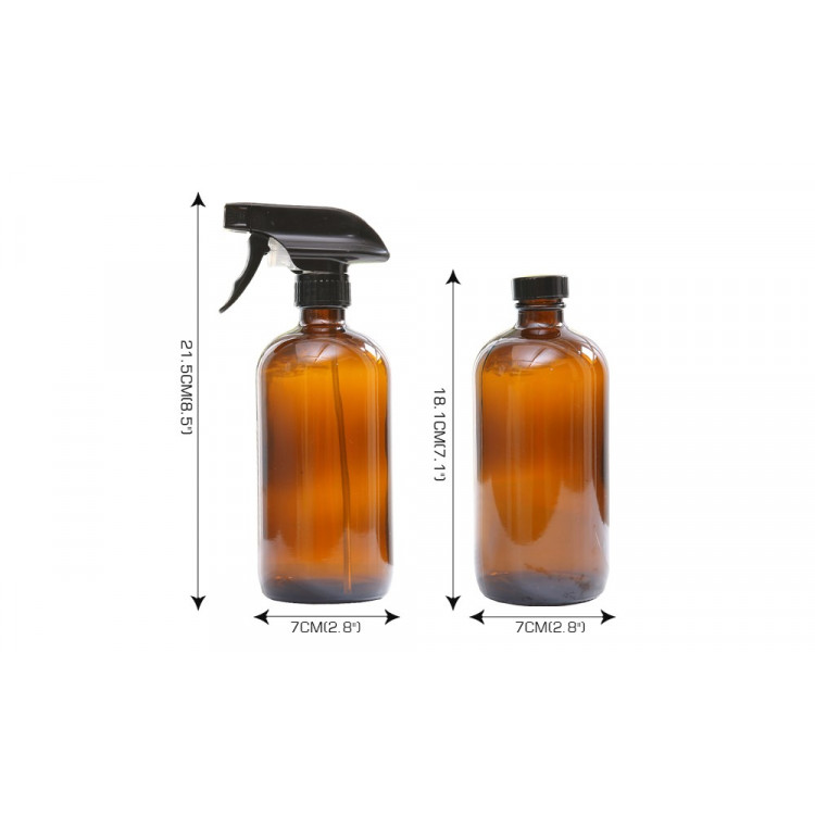4pcs Amber Glass Spray Bottles Trigger Sprayer 500ml image 7