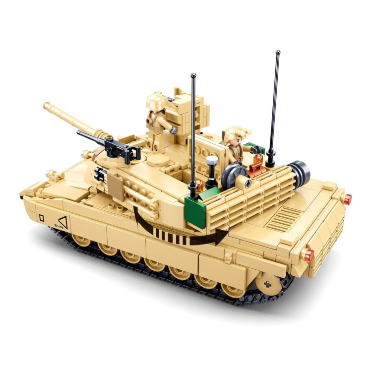 Sluban B0892 Model Kit M1A2 Abrams Main Battle Tank US Army Desert Armor Vehicle Military Building Blocks DIY Set Toy image 5
