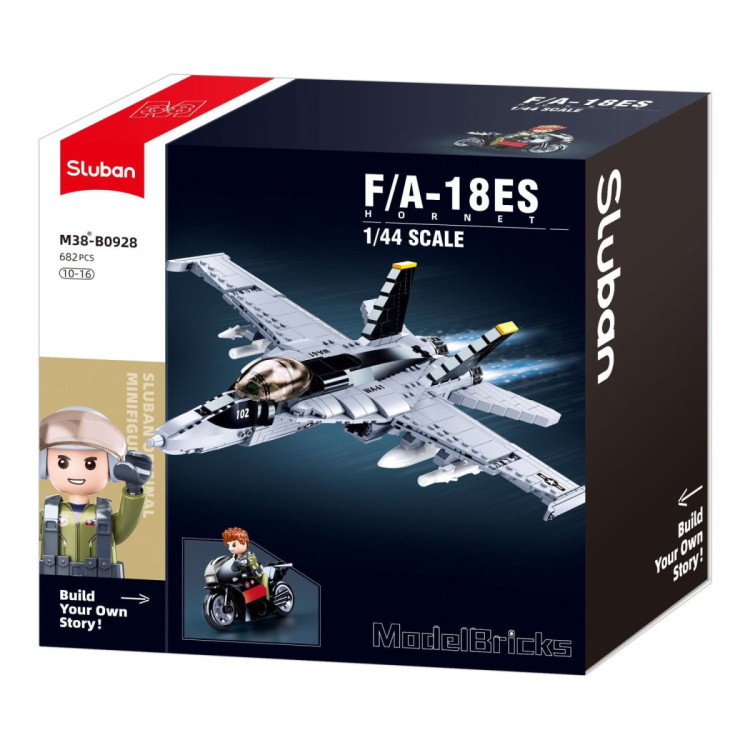 Sluban B0928 Model Kit FA18 Super Hornet Fighter Jet Plane RAAF Military Air Force Building Blocks Super Bumblebee DIY image 3