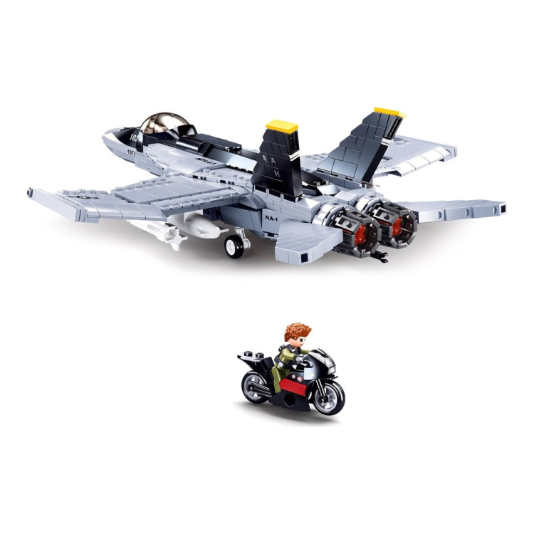 Sluban B0928 Model Kit FA18 Super Hornet Fighter Jet Plane RAAF Military Air Force Building Blocks Super Bumblebee DIY image 4