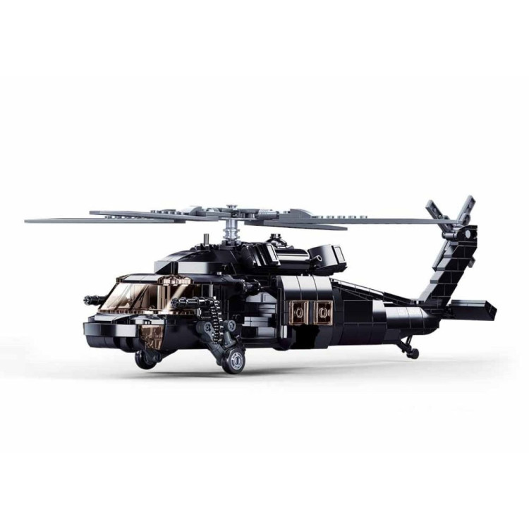 Sluban B1012 Model Kit UH60 Black Hawk Medical Rescue Helicopter US Army MEDEVAC Air Force Military Building Blocks DIY image 4