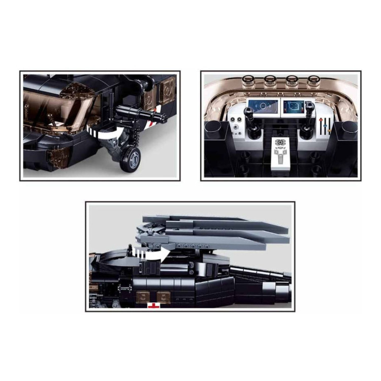 Sluban B1012 Model Kit UH60 Black Hawk Medical Rescue Helicopter US Army MEDEVAC Air Force Military Building Blocks DIY image 5