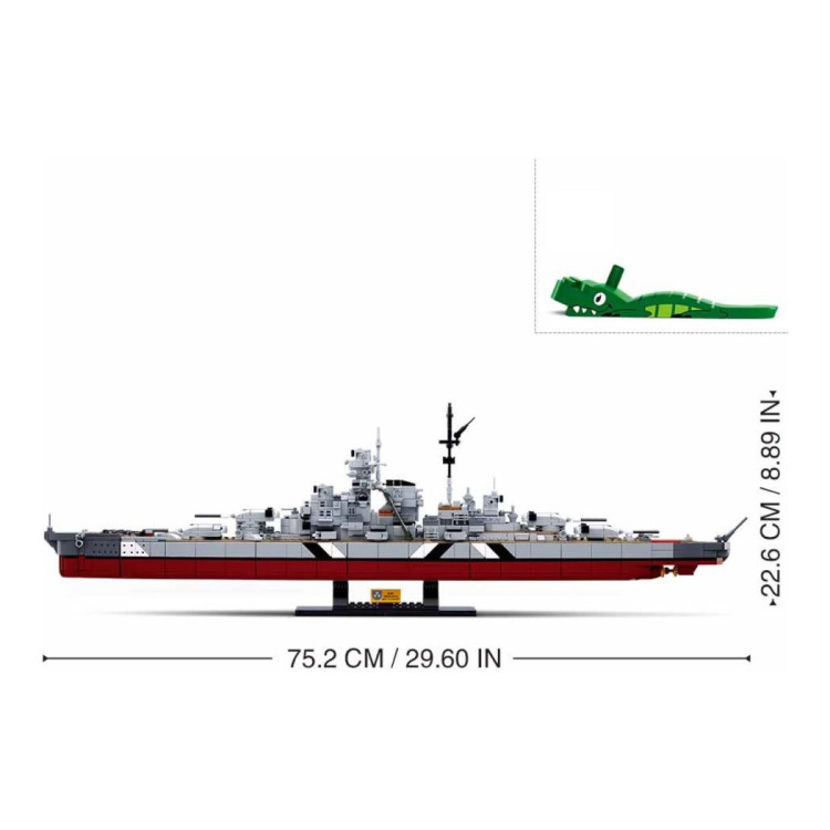 Sluban B1102 Model Kit WWII Bismarck Battleship Large Scale Warship Navy Vessel Boat Military Blocks DIY Construction image 6