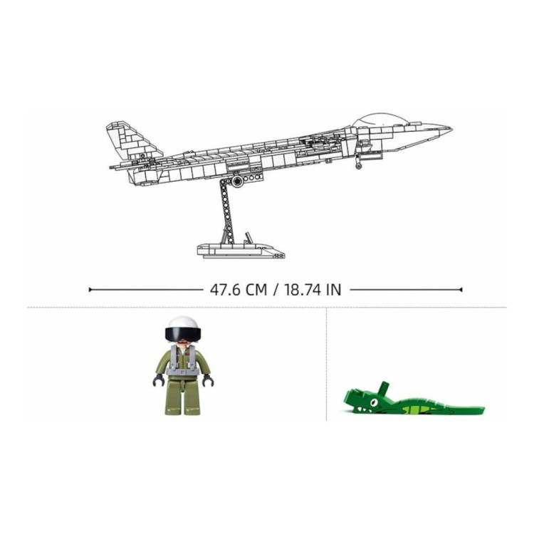 Sluban B1187 Model Kit 1:44 J20 Mighty Dragon Chinese Stealth Fighter Jet Plane Modern PLAAF Building Block DIY Set Toy image 6