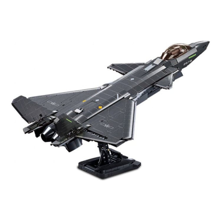 Sluban B1187 Model Kit 1:44 J20 Mighty Dragon Chinese Stealth Fighter Jet Plane Modern PLAAF Building Block DIY Set Toy image 7