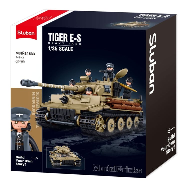 Sluban B1533 Model Kit 1:35 Tiger I Tank German Panzer WWII Army Military Building Blocks DIY Toy Construction Set image 3