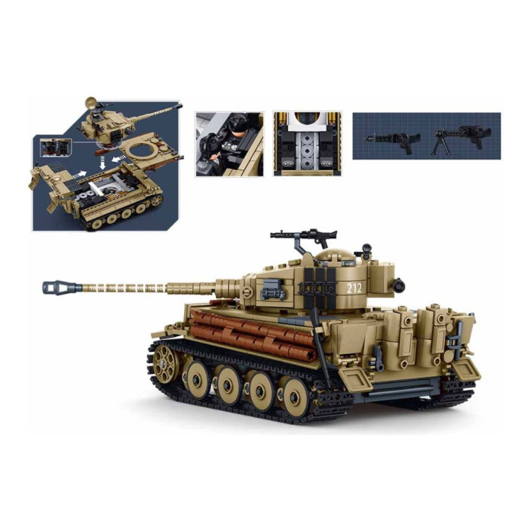 Model Kit 1:35 Panther G Tank German Panzer WWII Army Military Building Blocks DIY Construction Set Toy Sluban B1535 image 4