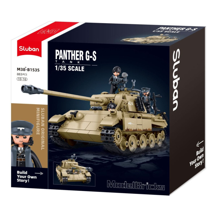 Model Kit 1:35 Panther G Tank German Panzer WWII Army Military Building Blocks DIY Construction Set Toy Sluban B1535 image 3