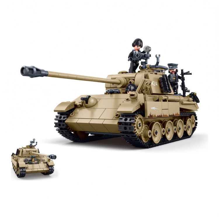 Model Kit 1:35 Panther G Tank German Panzer WWII Army Military Building Blocks DIY Construction Set Toy Sluban B1535