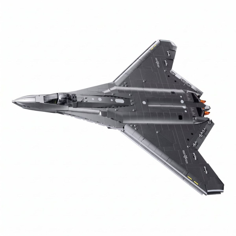 Sluban B1587 Model Kit 1:44 J50 Stealth Fighter Jet Plane - Military Air Force Building Blocks DIY Set Toy