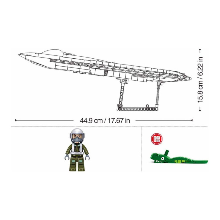 Sluban B1587 Model Kit 1:44 J50 Stealth Fighter Jet Plane - Military Air Force Building Blocks DIY Set Toy image 4
