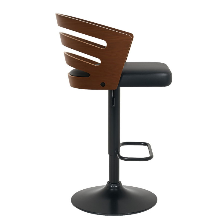 Sarantino Set of 3 Bentwood Walnut Barstool Leather Seat and Metal Base image 5
