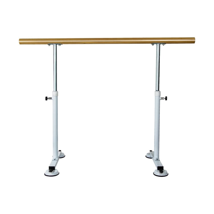 Powertrain 150cm Freestanding Ballet Barre Portable Adjustable Height Dance Bar Pine Wood Pole Home Studio image 10