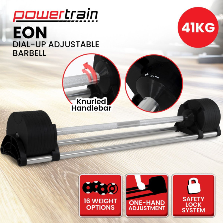 Powertrain Eon 41kg Dial-Up Home Gym Adjustable Barbells image 4