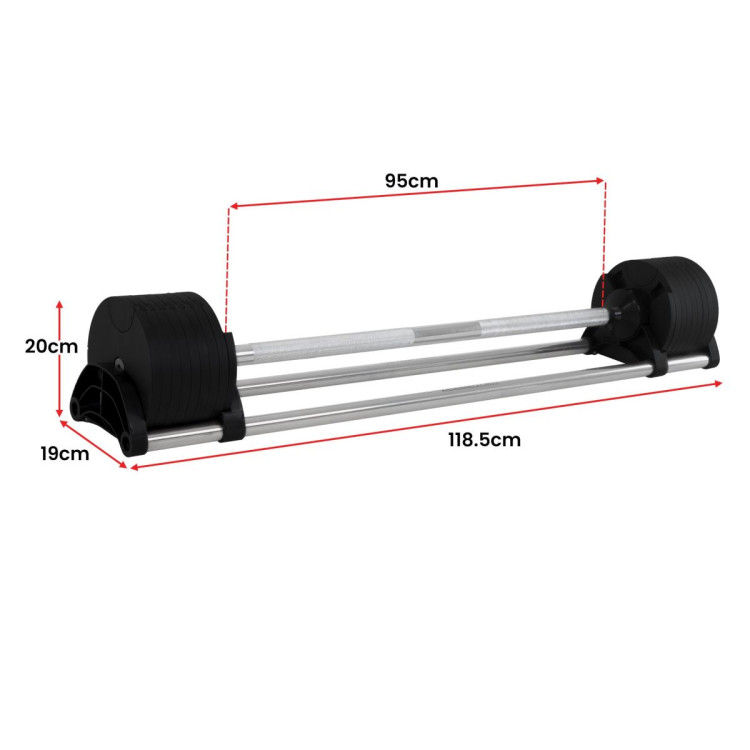 Powertrain Eon 41kg Dial-Up Home Gym Adjustable Barbells image 5