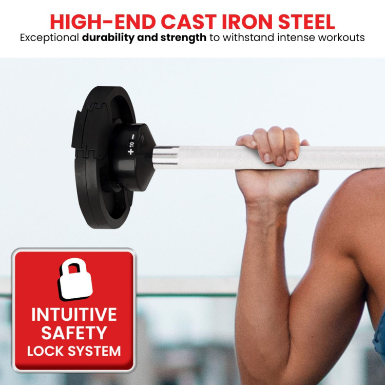 Powertrain Eon 41kg Dial-Up Home Gym Adjustable Barbells image 10