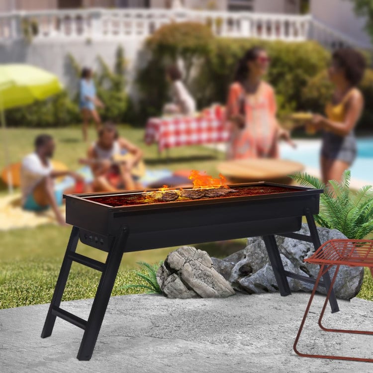Wallaroo Portable Charcoal BBQ Grill Steel Outdoor Camping Barbecue with Foldable Legs Air Vents Picnic Fishing image 3