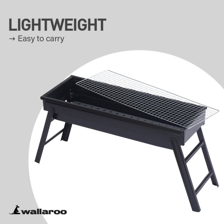 Wallaroo Portable Charcoal BBQ Grill Steel Outdoor Camping Barbecue with Foldable Legs Air Vents Picnic Fishing image 9