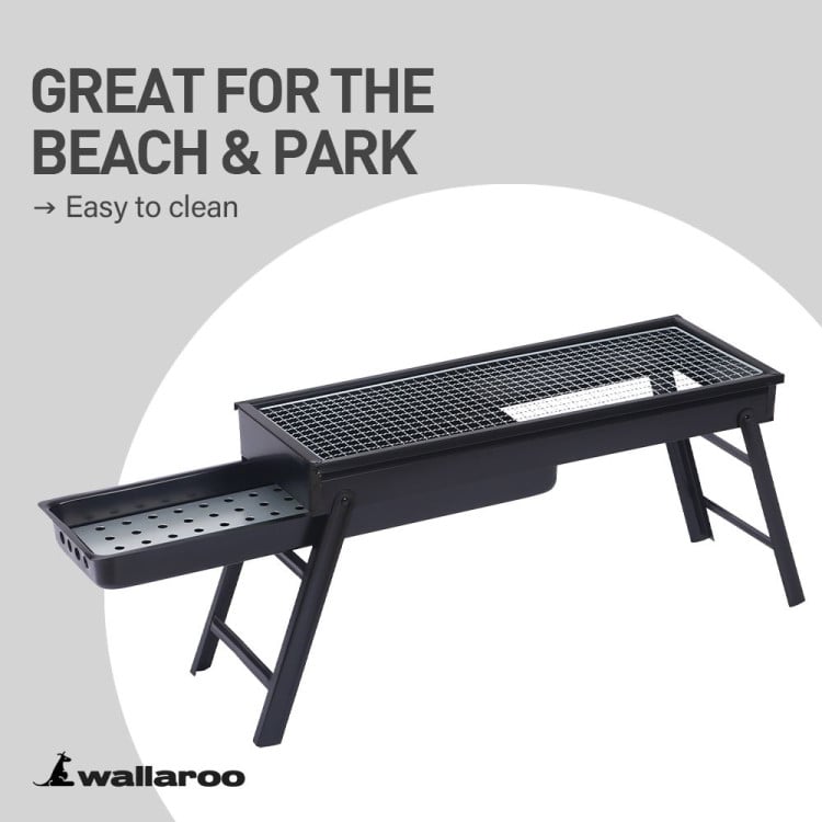 Wallaroo Portable Charcoal BBQ Grill Steel Outdoor Camping Barbecue with Foldable Legs Air Vents Picnic Fishing image 10