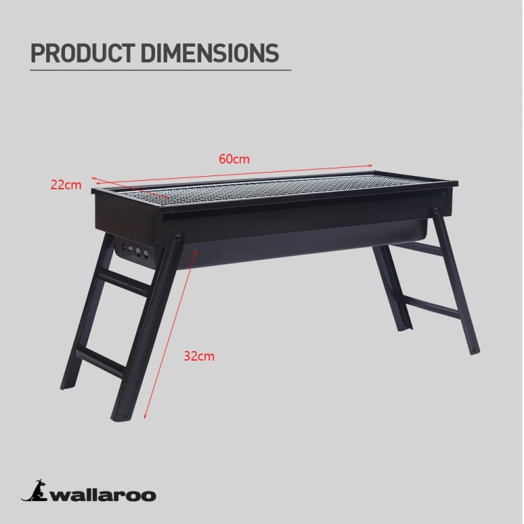 Wallaroo Portable Charcoal BBQ Grill Steel Outdoor Camping Barbecue with Foldable Legs Air Vents Picnic Fishing image 11