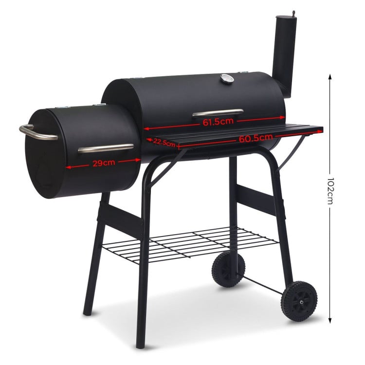 Wallaroo 2-in-1 Outdoor Barbecue Grill & Offset Smoker image 7