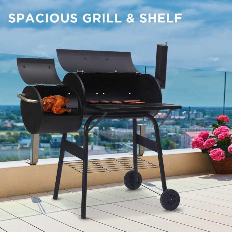 Wallaroo 2-in-1 Outdoor Barbecue Grill & Offset Smoker image 9
