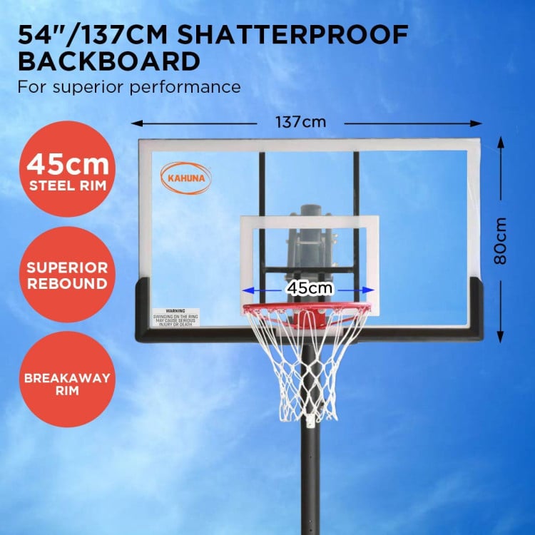 Kahuna Portable Basketball Hoop System 2.3 to 3.05m for Kids & Adults image 9