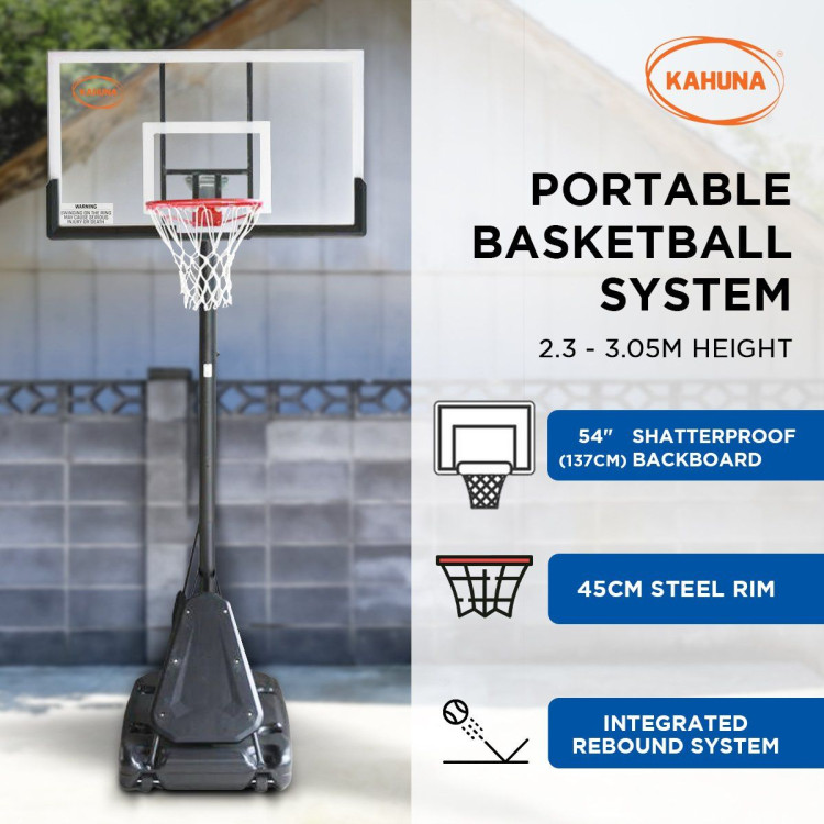 Kahuna Portable Basketball Hoop System 2.3 to 3.05m for Kids & Adults image 4