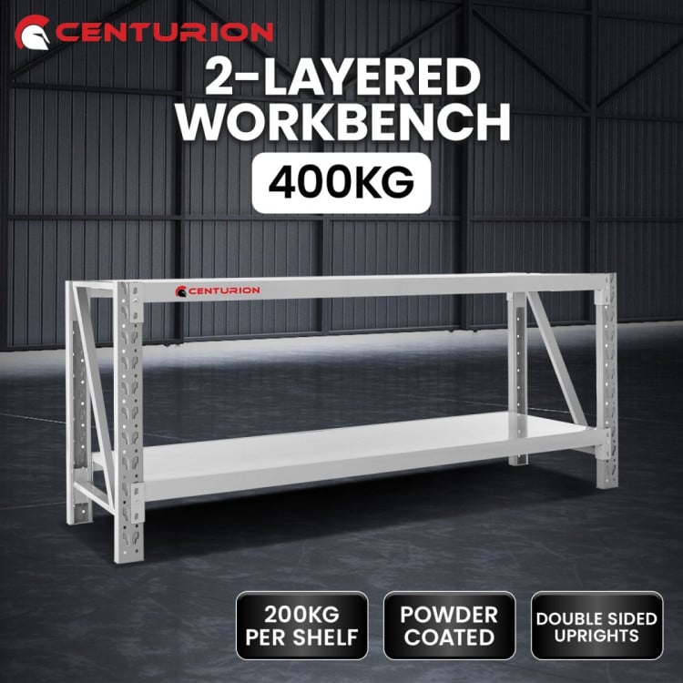 Centurion 2-Layer Work Bench 400kg - Grey image 7