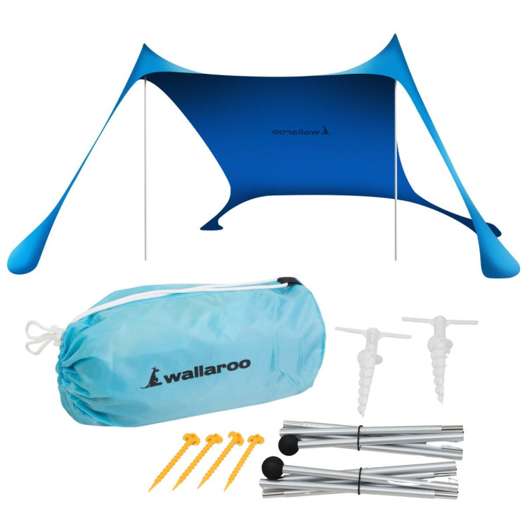 Wallaroo Beach Tent Canopy Sunshade 2m x 2m - Blue image 3