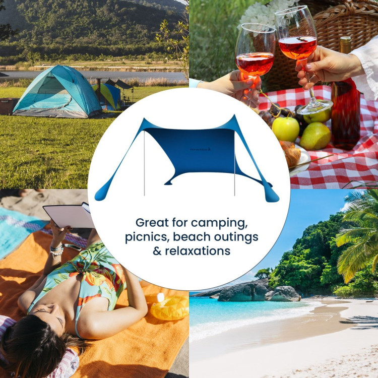 Wallaroo Beach Tent Canopy Sunshade 2m x 2m - Blue image 8