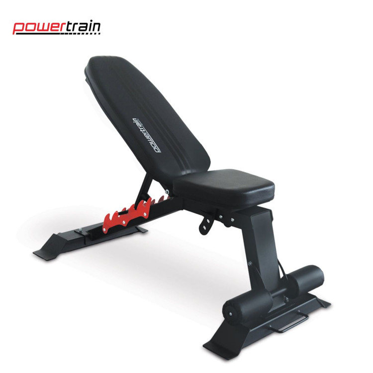 Powertrain 48KG Adjustable Dumbbell Set (Red) & Stand with Flat Incline Decline Bench image 5