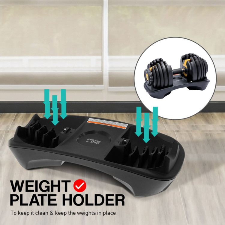 Powertrain 48KG Adjustable Dumbbell Set (Gold) with Flat Bench image 12